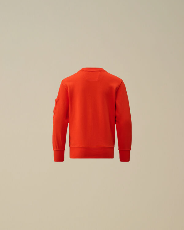 C.p. Company U16 Diagonal Fleece Crewneck Lens Sweatshirt POINCIANA - ORANGE