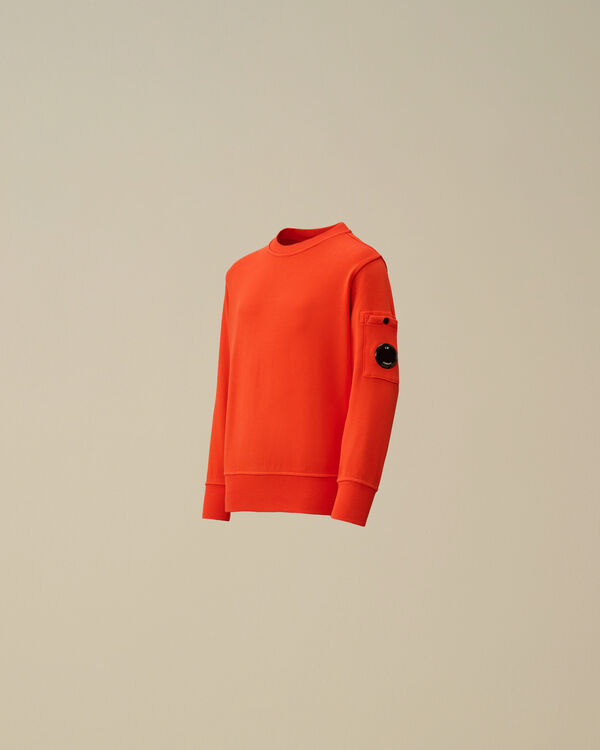 c.p. company U16 Diagonal Fleece Crewneck Lens Sweatshirt POINCIANA - ORANGE