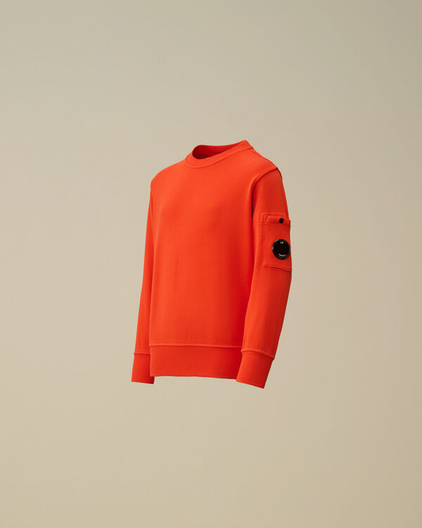 c.p. company U16 Diagonal Fleece Crewneck Lens Sweatshirt POINCIANA - ORANGE