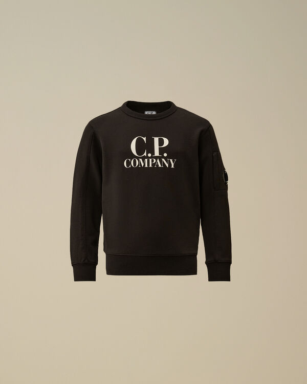 C.p. Company U16 Diagonal Fleece Crewneck Sweatshirt BLACK