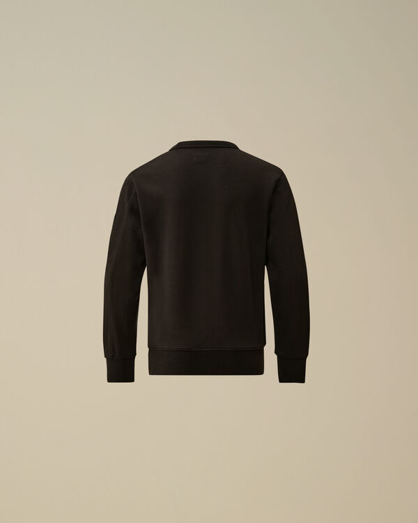 C.p. Company U16 Diagonal Fleece Crewneck Sweatshirt BLACK