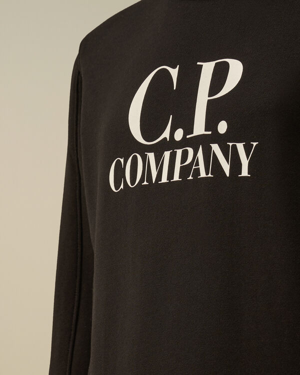 C.p. Company U16 Diagonal Fleece Crewneck Sweatshirt BLACK