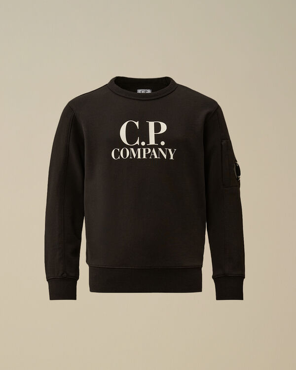 C.p. Company U16 Diagonal Fleece Crewneck Sweatshirt BLACK
