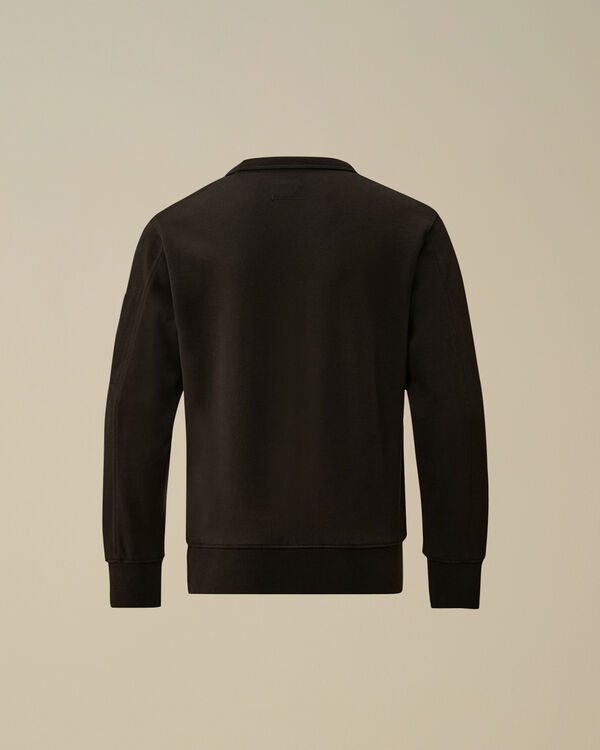 C.p. Company U16 Diagonal Fleece Crewneck Sweatshirt BLACK
