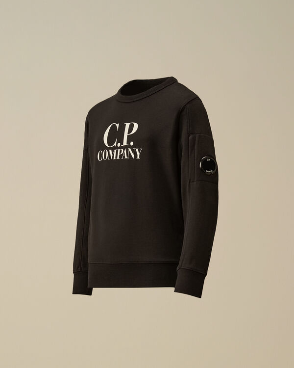 c.p. company U16 Diagonal Fleece Crewneck Sweatshirt BLACK