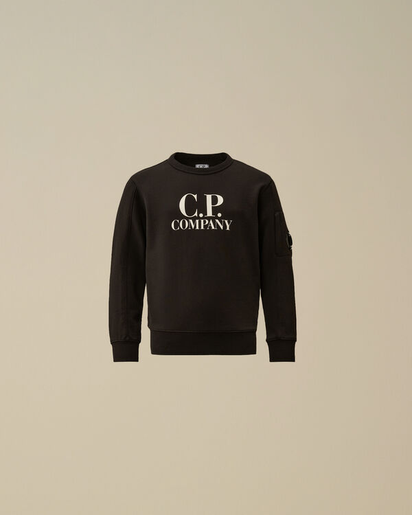 C.p. Company U16 Diagonal Fleece Crewneck Sweatshirt BLACK