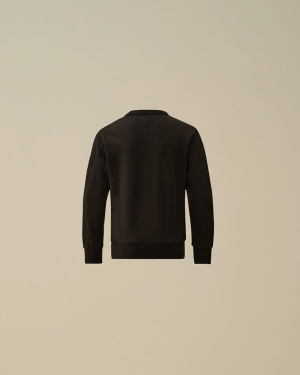 C.p. Company U16 Diagonal Fleece Crewneck Sweatshirt BLACK