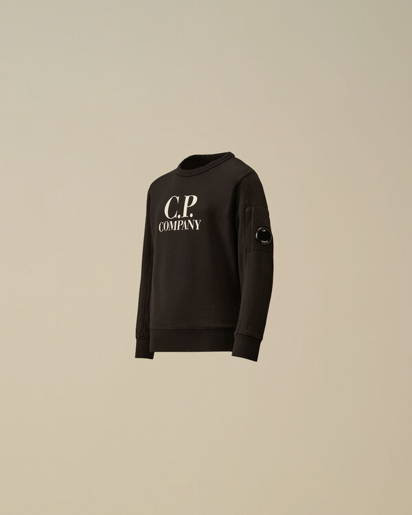 c.p. company U16 Diagonal Fleece Crewneck Sweatshirt BLACK
