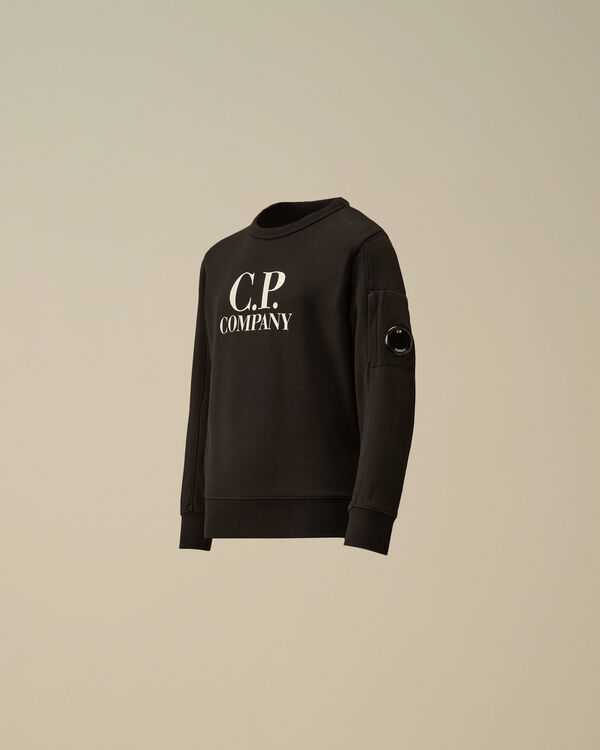 c.p. company U16 Diagonal Fleece Crewneck Sweatshirt BLACK