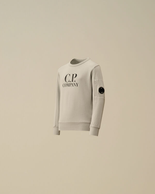 c.p. company U16 Diagonal Fleece Crewneck Sweatshirt BLUE FOX - GREY