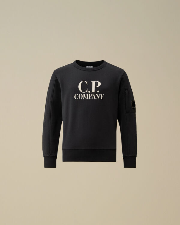 C.p. Company U16 Diagonal Fleece Crewneck Sweatshirt TOTAL ECLIPSE - BLUE