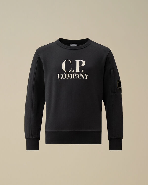 C.p. Company U16 Diagonal Fleece Crewneck Sweatshirt TOTAL ECLIPSE - BLUE