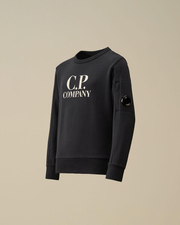 c.p. company U16 Diagonal Fleece Crewneck Sweatshirt TOTAL ECLIPSE - BLUE