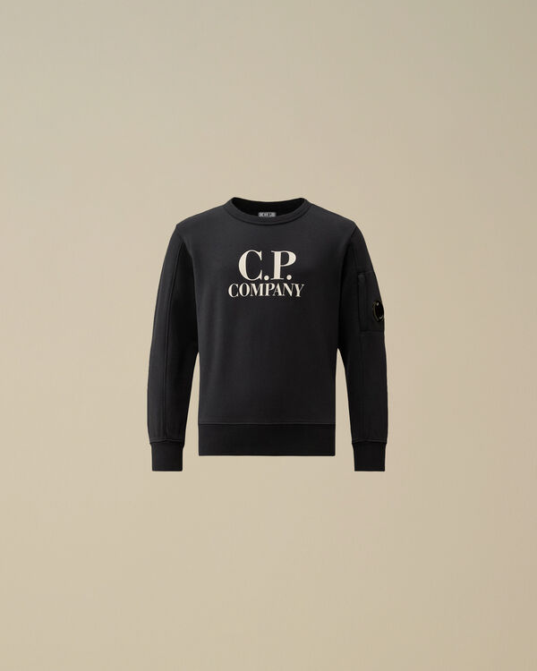 C.p. Company U16 Diagonal Fleece Crewneck Sweatshirt TOTAL ECLIPSE - BLUE