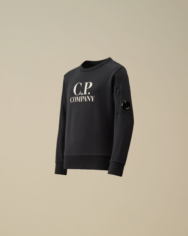 c.p. company U16 Diagonal Fleece Crewneck Sweatshirt TOTAL ECLIPSE - BLUE