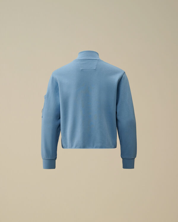 C.p. Company U16 Diagonal Fleece Full Zip Lens Sweatshirt PACIFIC COAST - LIGHT-BLUE