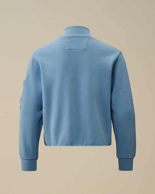 C.p. Company U16 Diagonal Fleece Full Zip Lens Sweatshirt PACIFIC COAST - LIGHT-BLUE
