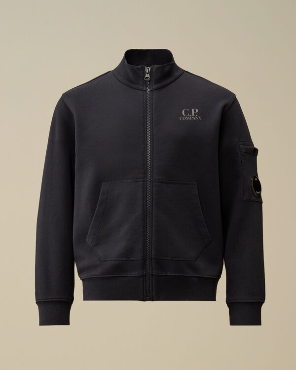 C.p. Company U16 Diagonal Fleece Full Zip Lens Sweatshirt TOTAL ECLIPSE - BLUE