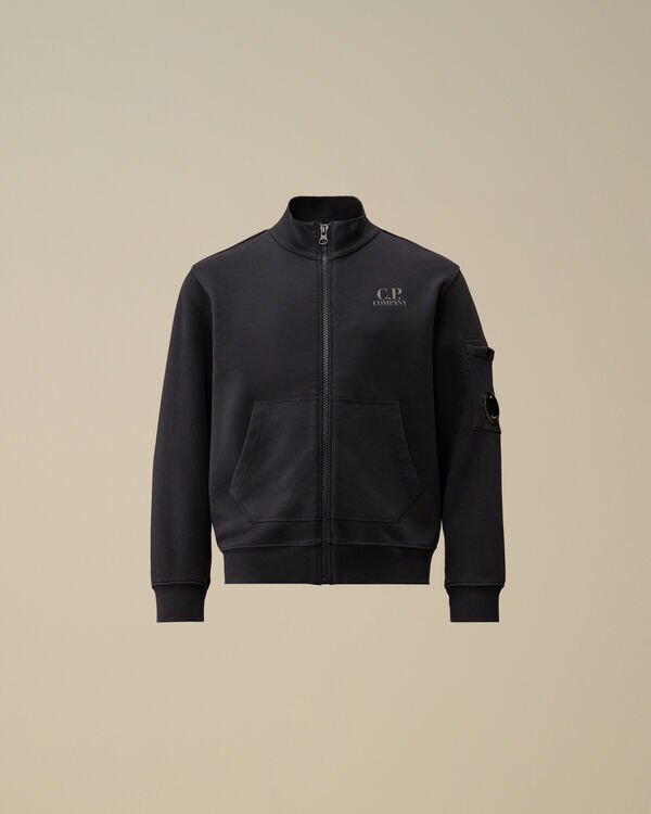 C.p. Company U16 Diagonal Fleece Full Zip Lens Sweatshirt TOTAL ECLIPSE - BLUE