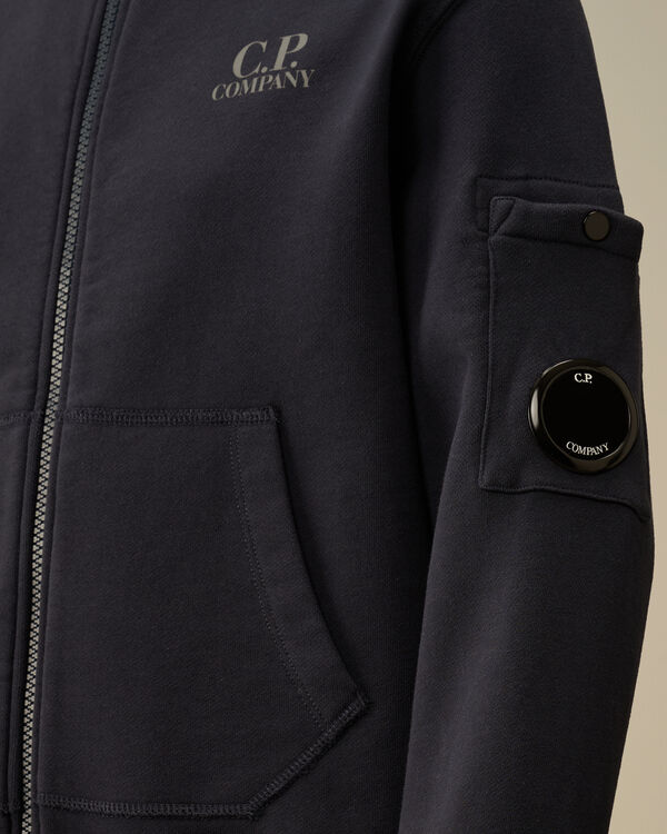 C.p. Company U16 Diagonal Fleece Full Zip Lens Sweatshirt TOTAL ECLIPSE - BLUE