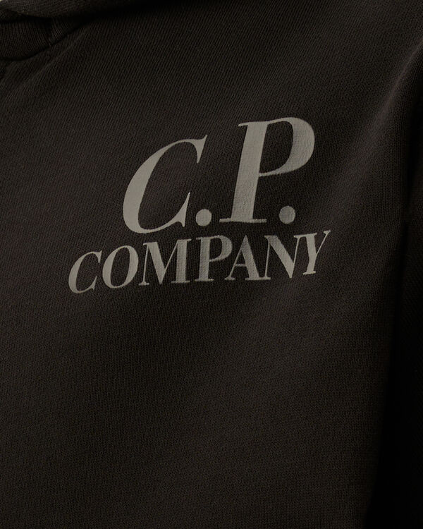 C.p. Company U16 Diagonal Fleece Goggle Hooded Sweatshirt BLACK