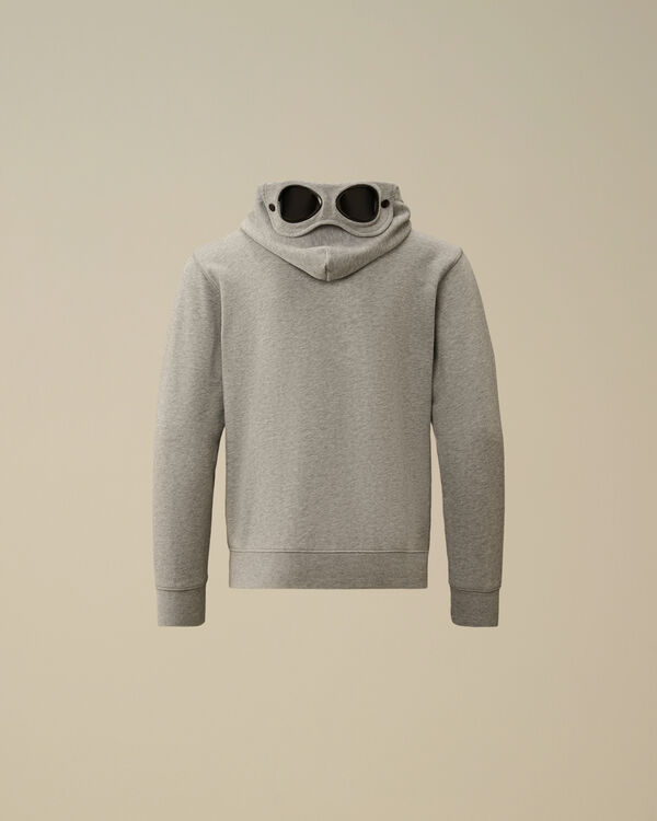 C.p. Company U16 Diagonal Fleece Goggle Hooded Sweatshirt GREY MELANGE