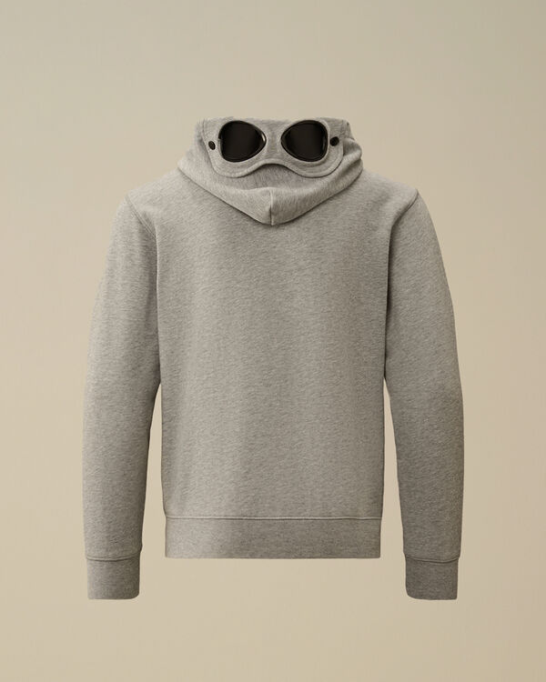 C.p. Company U16 Diagonal Fleece Goggle Hooded Sweatshirt GREY MELANGE