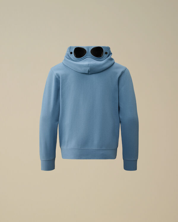 C.p. Company U16 Diagonal Fleece Goggle Hooded Sweatshirt PACIFIC COAST - LIGHT-BLUE