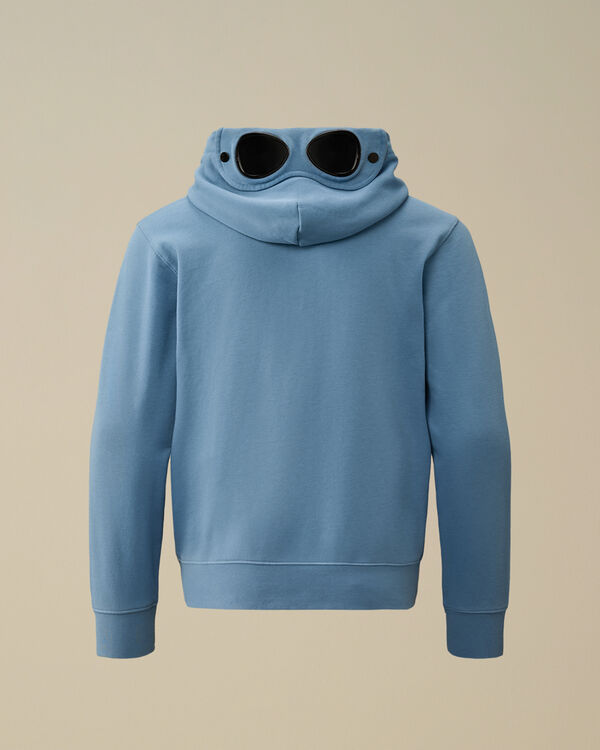 C.p. Company U16 Diagonal Fleece Goggle Hooded Sweatshirt PACIFIC COAST - LIGHT-BLUE