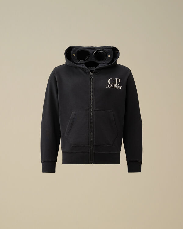 C.p. Company U16 Diagonal Fleece Goggle Hooded Sweatshirt TOTAL ECLIPSE - BLUE