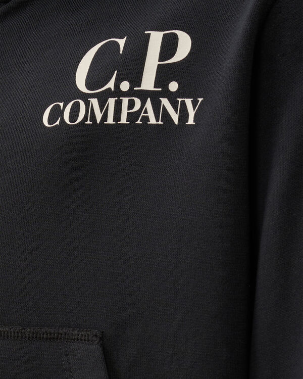 C.p. Company U16 Diagonal Fleece Goggle Hooded Sweatshirt TOTAL ECLIPSE - BLUE