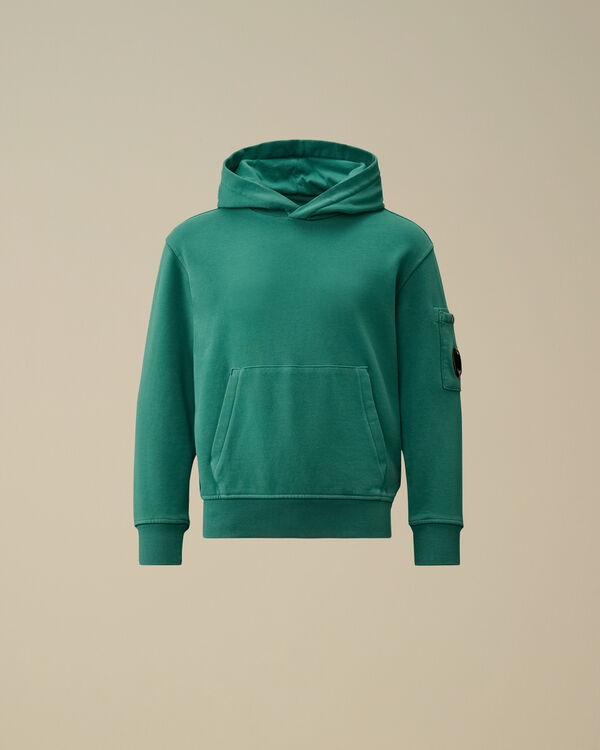 C.p. Company U16 Diagonal Fleece Hooded Lens Sweatshirt BAYOU - GREEN