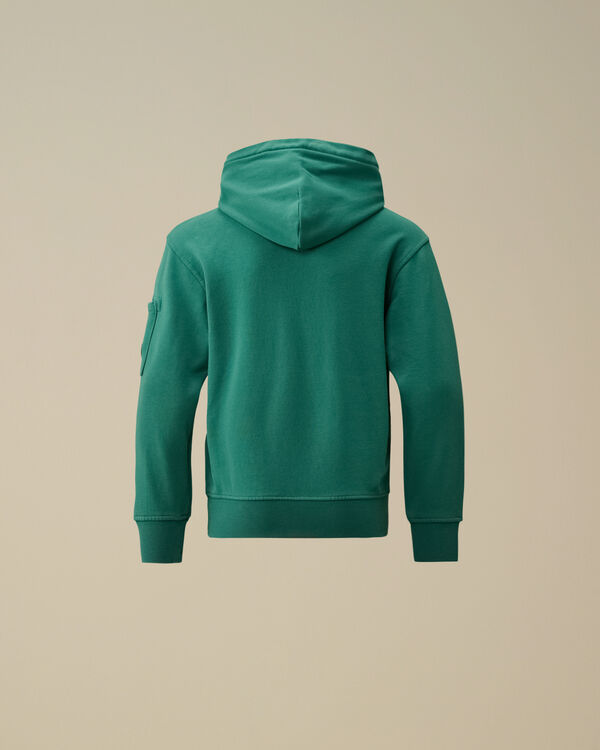 C.p. Company U16 Diagonal Fleece Hooded Lens Sweatshirt BAYOU - GREEN
