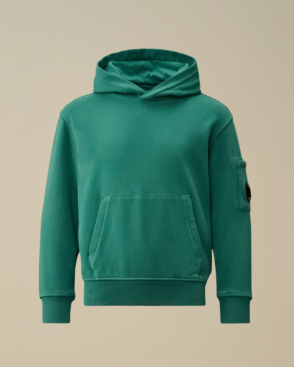 C.p. Company U16 Diagonal Fleece Hooded Lens Sweatshirt BAYOU - GREEN