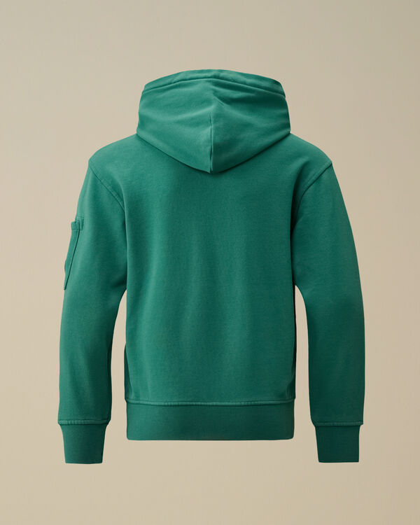 C.p. Company U16 Diagonal Fleece Hooded Lens Sweatshirt BAYOU - GREEN
