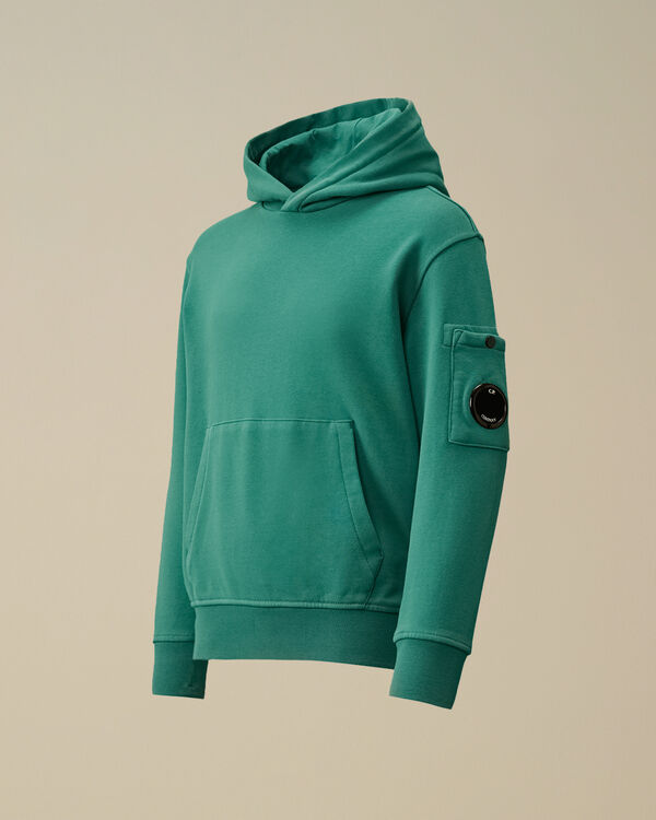 c.p. company U16 Diagonal Fleece Hooded Lens Sweatshirt BAYOU - GREEN