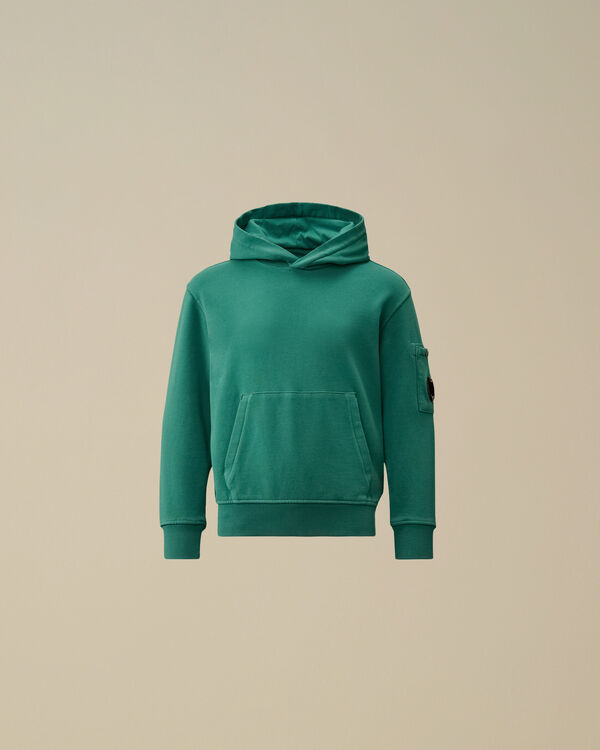 C.p. Company U16 Diagonal Fleece Hooded Lens Sweatshirt BAYOU - GREEN