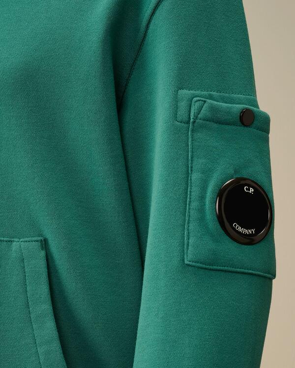 C.p. Company U16 Diagonal Fleece Hooded Lens Sweatshirt BAYOU - GREEN