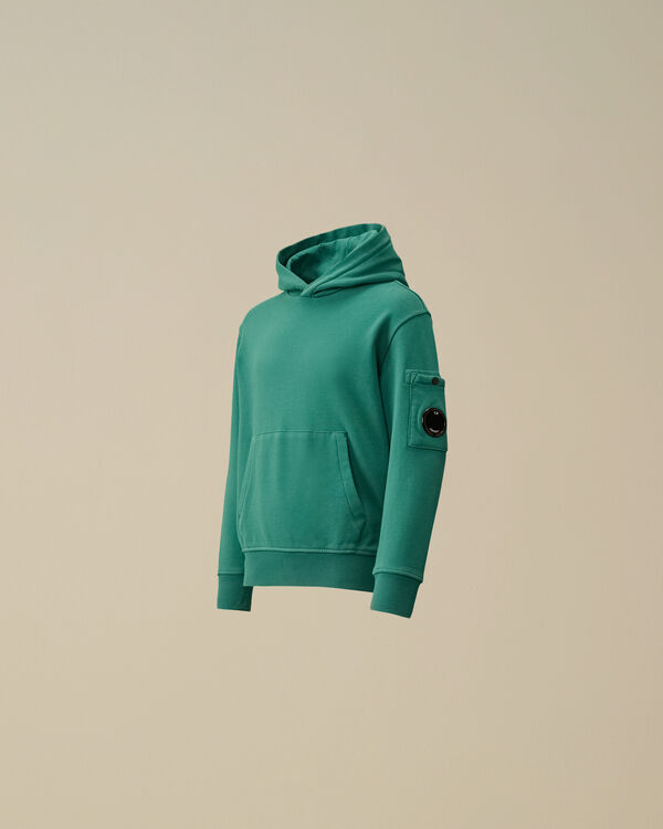 c.p. company U16 Diagonal Fleece Hooded Lens Sweatshirt BAYOU - GREEN