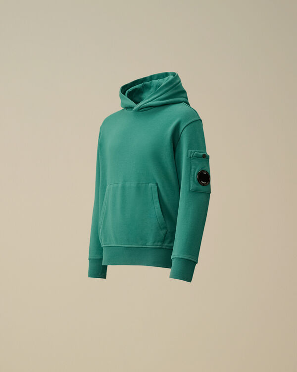 c.p. company U16 Diagonal Fleece Hooded Lens Sweatshirt BAYOU - GREEN