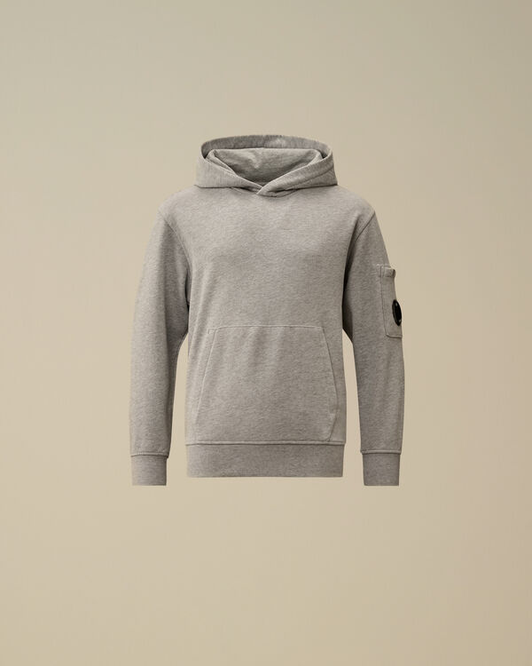 C.p. Company U16 Diagonal Fleece Hooded Lens Sweatshirt GREY MELANGE
