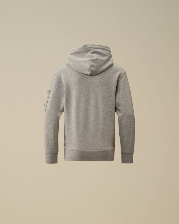 C.p. Company U16 Diagonal Fleece Hooded Lens Sweatshirt GREY MELANGE