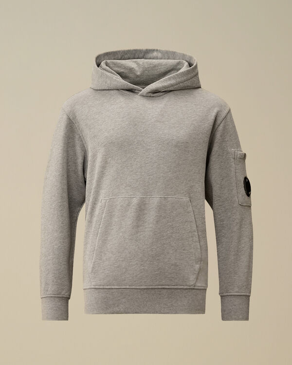 C.p. Company U16 Diagonal Fleece Hooded Lens Sweatshirt GREY MELANGE