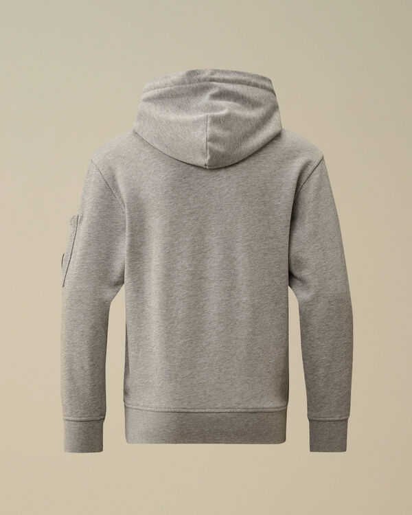 C.p. Company U16 Diagonal Fleece Hooded Lens Sweatshirt GREY MELANGE