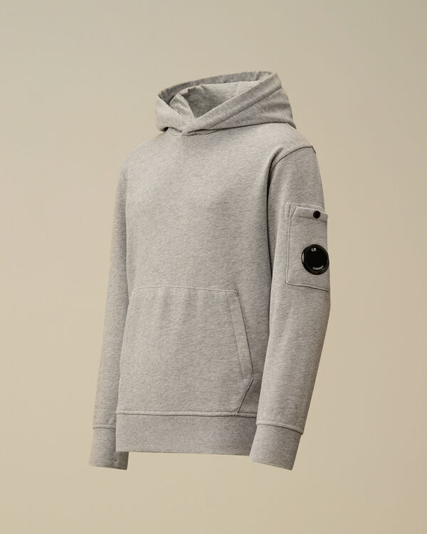 c.p. company U16 Diagonal Fleece Hooded Lens Sweatshirt GREY MELANGE