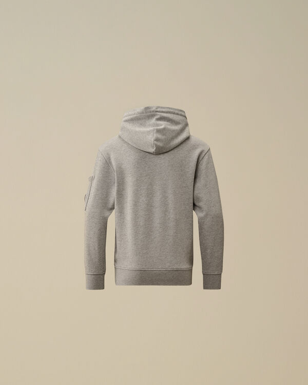 C.p. Company U16 Diagonal Fleece Hooded Lens Sweatshirt GREY MELANGE
