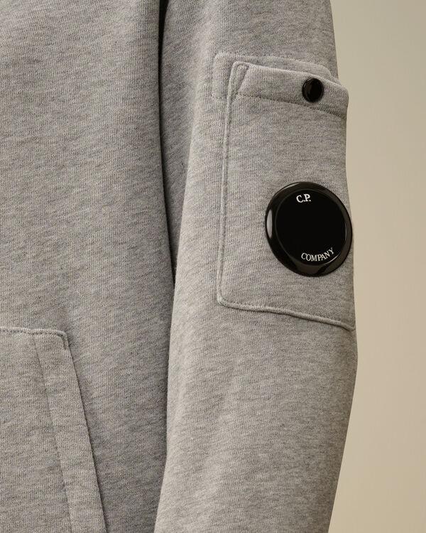 C.p. Company U16 Diagonal Fleece Hooded Lens Sweatshirt GREY MELANGE