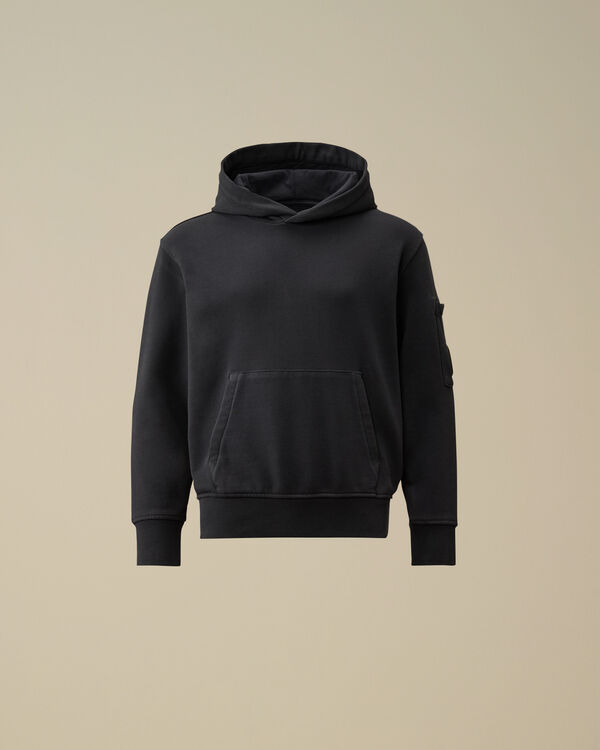 C.p. Company U16 Diagonal Fleece Hooded Lens Sweatshirt TOTAL ECLIPSE - BLUE