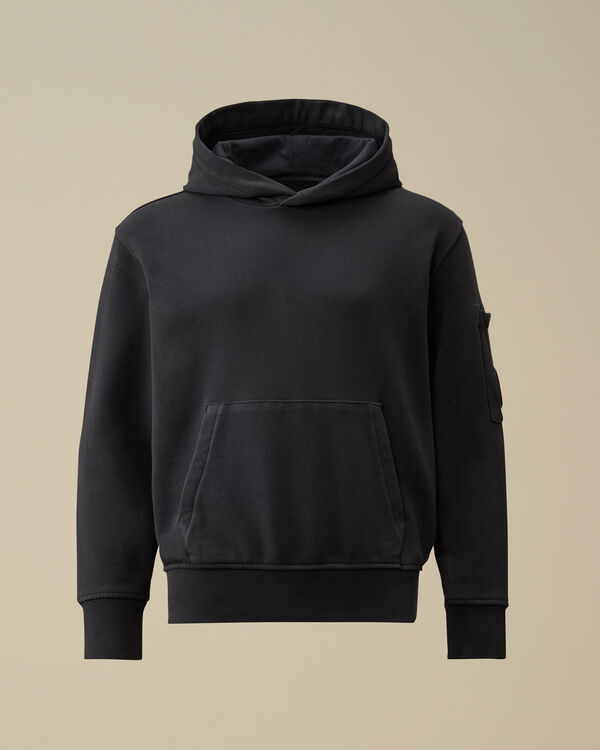 C.p. Company U16 Diagonal Fleece Hooded Lens Sweatshirt TOTAL ECLIPSE - BLUE