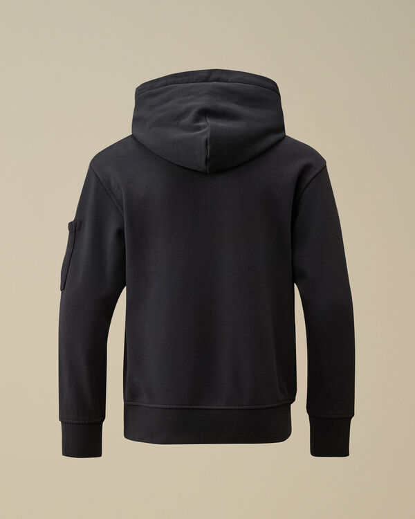 C.p. Company U16 Diagonal Fleece Hooded Lens Sweatshirt TOTAL ECLIPSE - BLUE